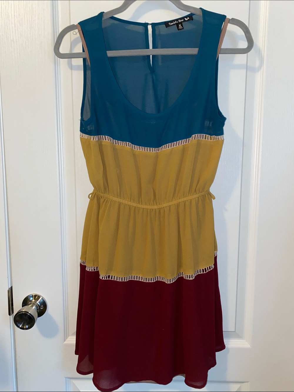 Colorblock Sleeveless Midi Sheer Dress